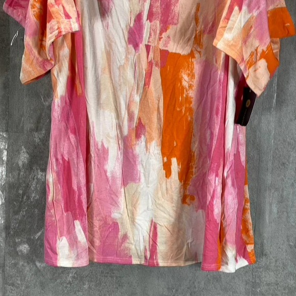 JM Collection Women's Pink Gen Combo Square-Neck Cold-Shoulder Top SZ M - Picture 8 of 11